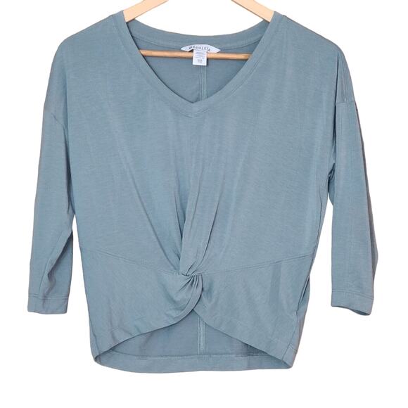Athleta Tops - Athleta Knotted 3/4 Sleeve Green/Gray Top Women's Size‎ XXS